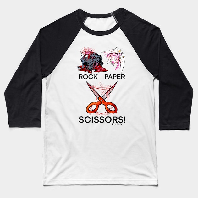 Scissors Wins Baseball T-Shirt by DougSQ